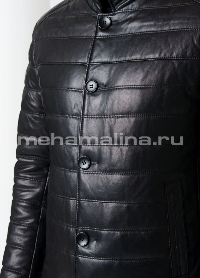 Кожаная куртка модель № KP-216 универмаг малина