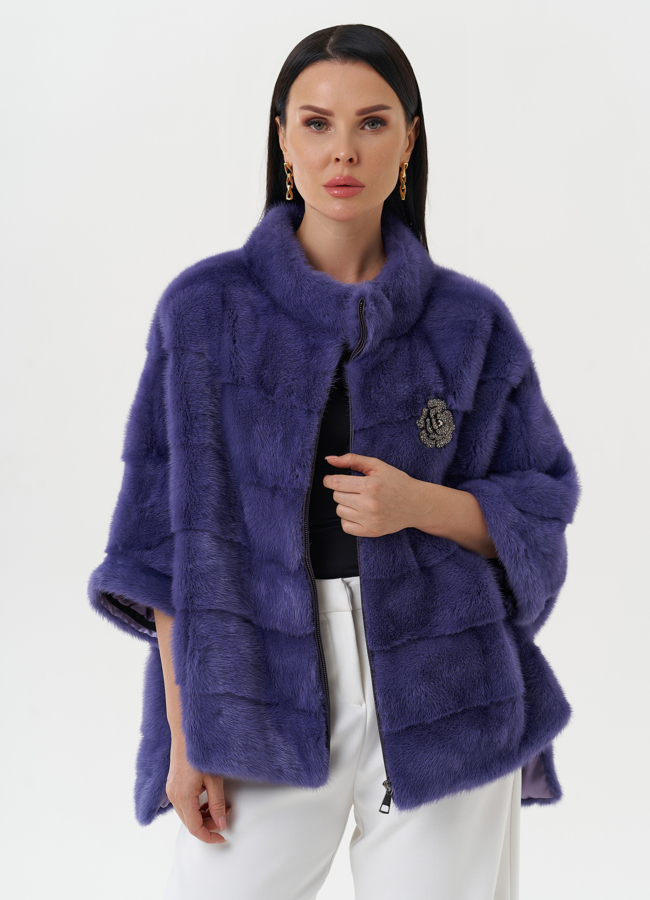 Короткая шуба-трансформер из меха норки модель № 2175 универмаг малина