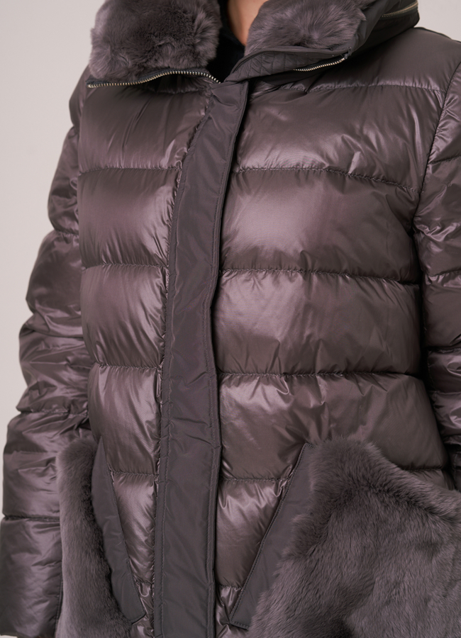 Пуховик DiegoM с меховой отделкой модель № Diego-M 758 в рассрочку