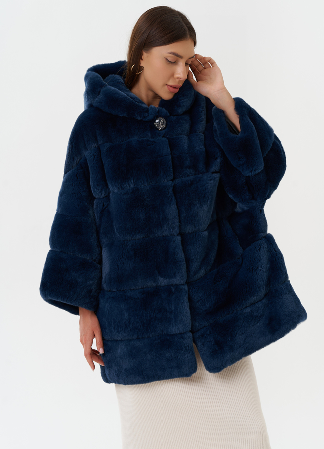 Женская шуба из меха кролика модель № 27841 универмаг малина