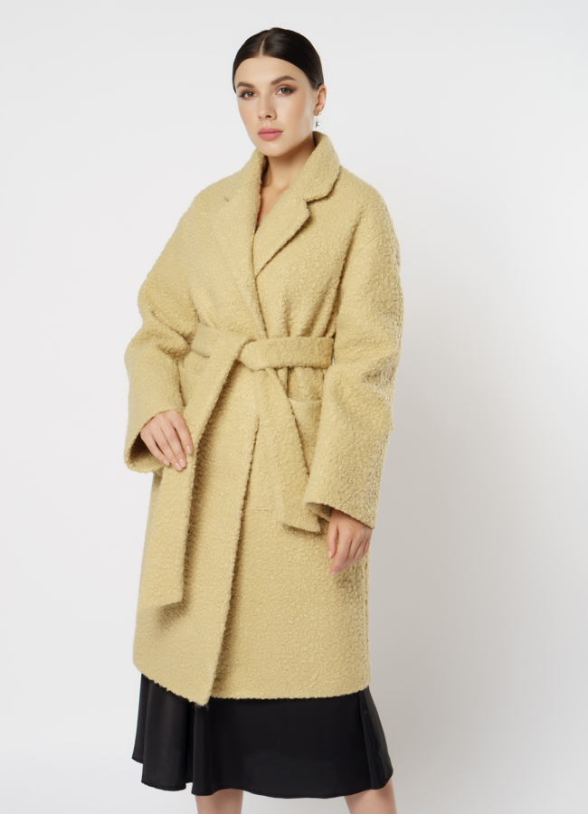 Полупальто из эко меха с английским воротником модель № 20607 меха малина