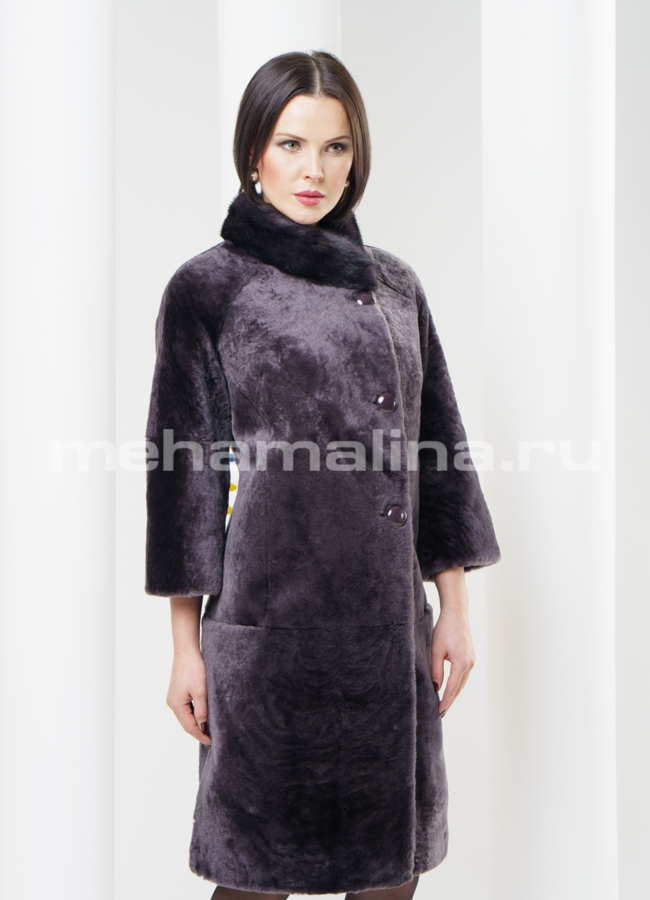 Шуба астраган, отделка норка модель № S-316 в рассрочку