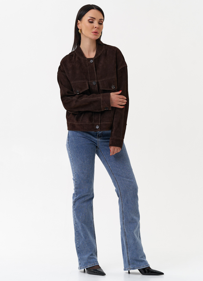 Куртка из замши коричневого цвета модель № 29927 универмаг малина Куртка из замши коричневого цвета модель № 29927 универмаг малина