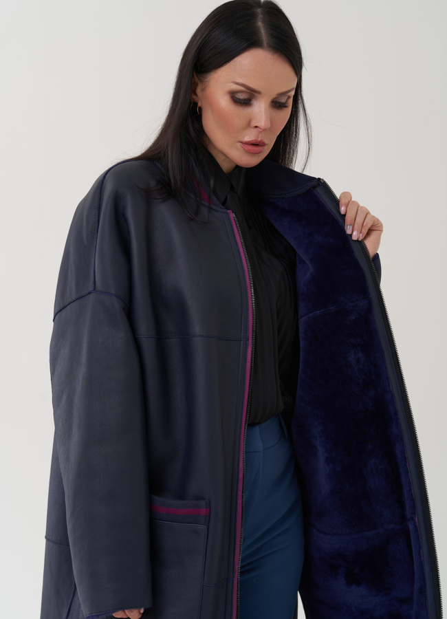 Женская дубленка из натуральной кожи модель № 25289 универмаг малина