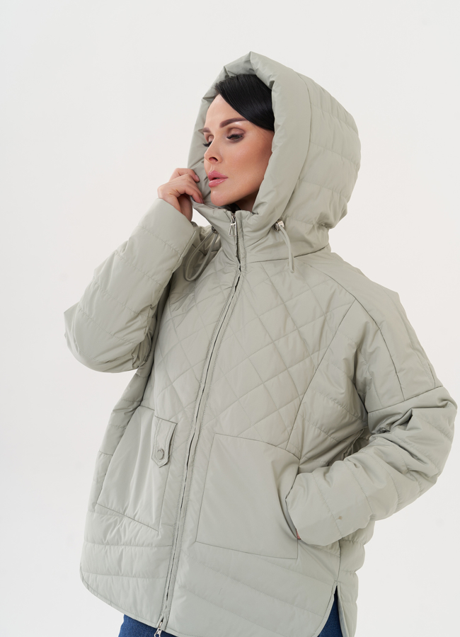 Стеганая куртка с капюшоном модель № 26980 универмаг малина