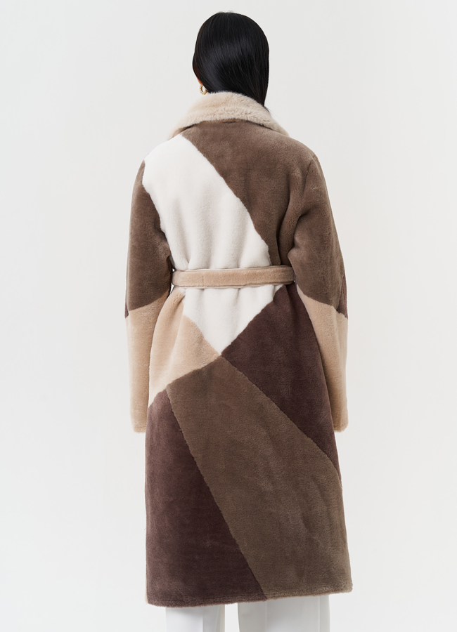 Двухсторонняя дубленка с английским воротником модель № 27775 универмаг малина