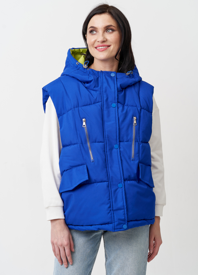 фото Женский жилет с капюшоном  модель № 24491