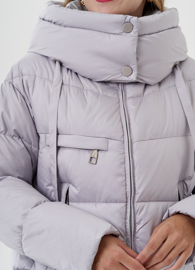 Женский пуховик с капюшоном  модель № 82047 в рассрочку