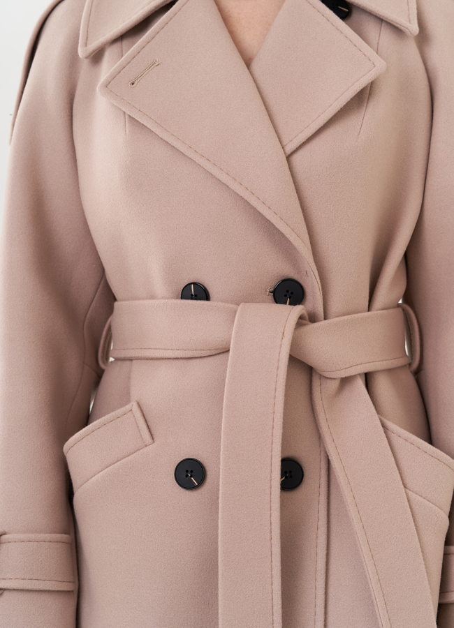 Двубортное пальто модель № 26811 универмаг малина