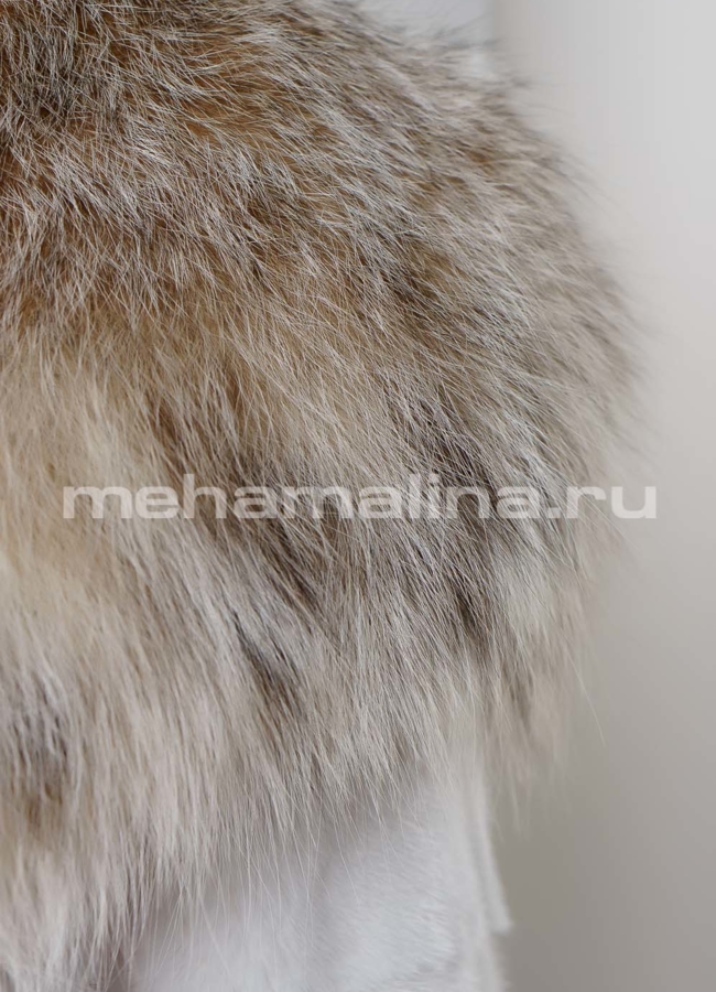 Белая норковая шуба модель № S-717 универмаг малина