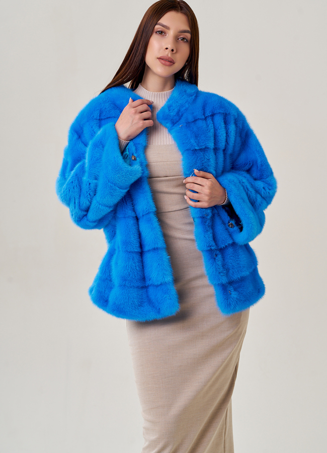 Куртка из норки голубого цвета модель № 2200 универмаг малина
