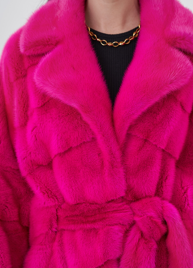 Норковая шуба с английским воротником  модель № 23976 в рассрочку