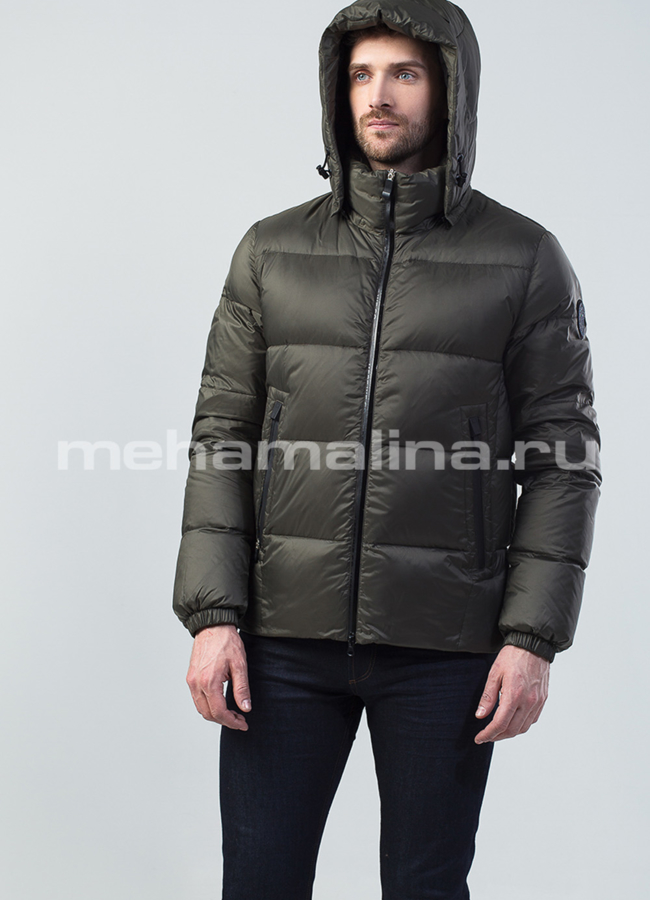 Зимняя куртка мужская  модель № КМ-51 меха малина