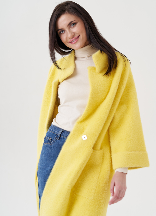 Кардиган свободного кроя желтого цвета модель № 76522 универмаг малина