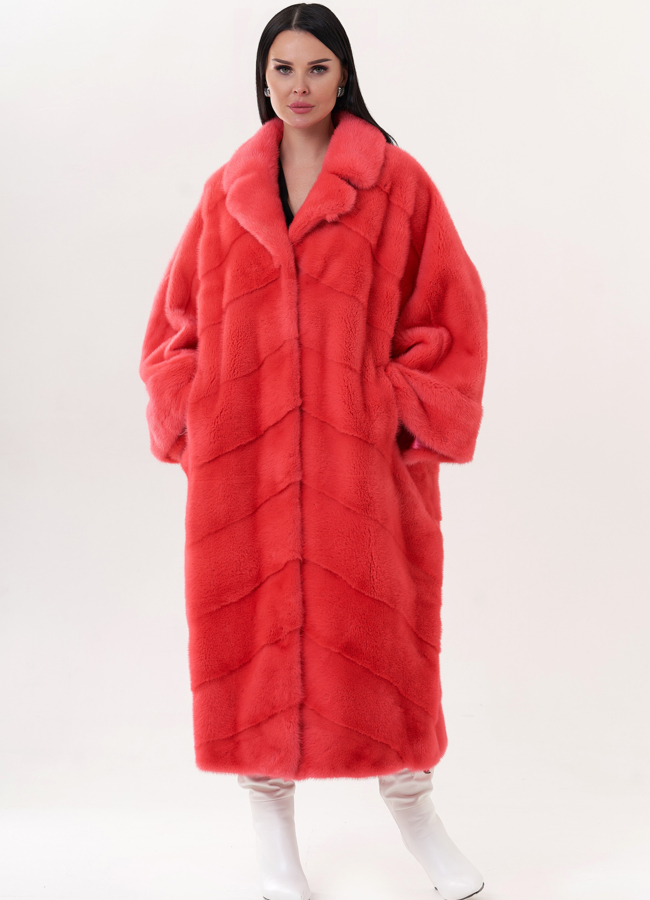 фото Шуба из норки с английским воротником модель № 26023