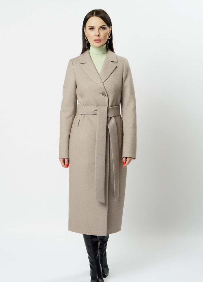Приталенное пальто с английским воротником модель № 19104 в рассрочку