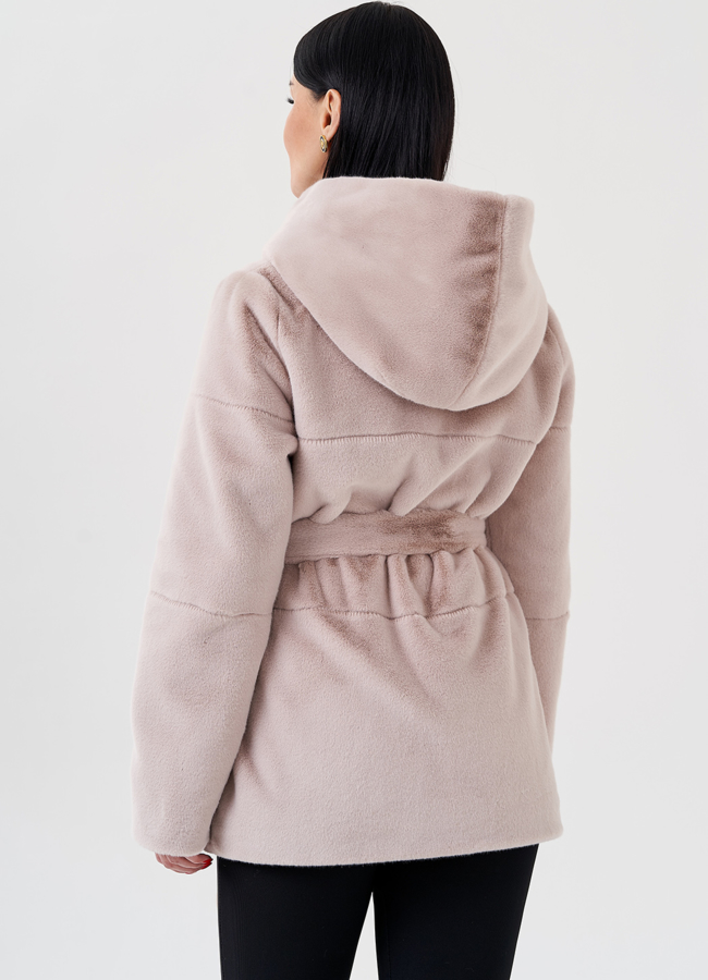 Женская куртка из искусственного меха с капюшоном модель № 23532 универмаг малина