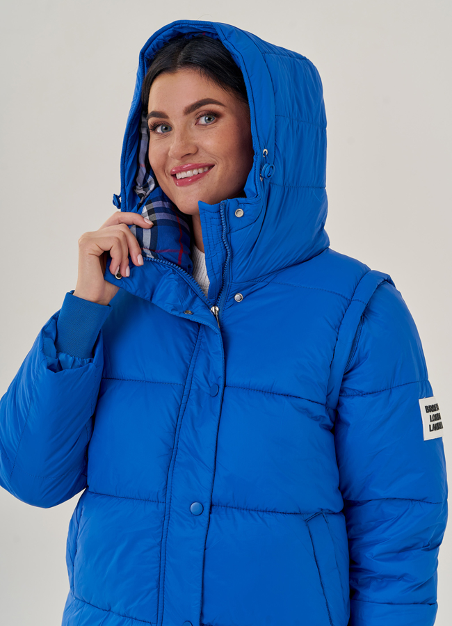 Женская куртка- трансформер в синем цвете модель № 23130 универмаг малина