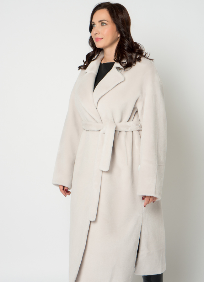 Женское пальто из шерсти в длине макси модель № 21549 в кредит