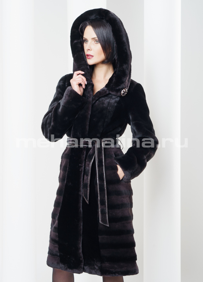 Шуба из мутона со стрижкой 