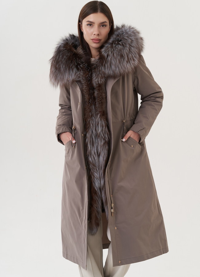 фото Женская парка с меховой отделкой  модель № 25782