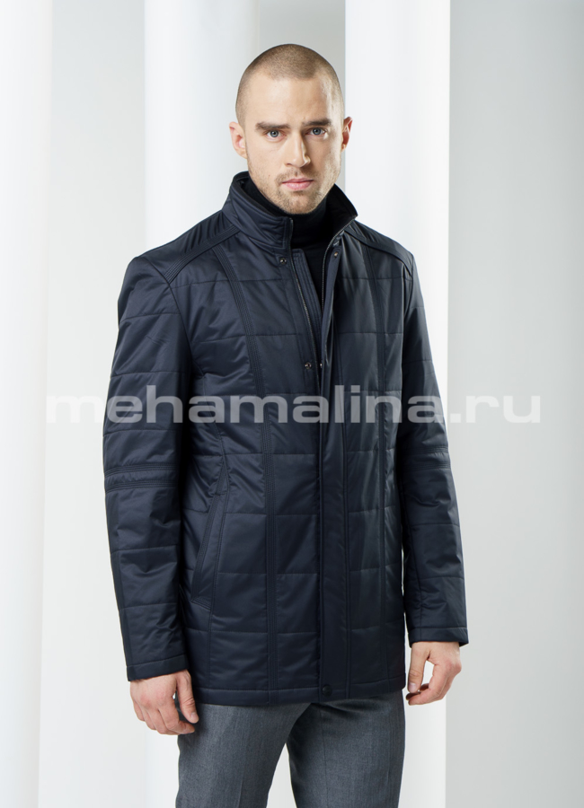 Куртка мужская, удлиненная модель № KP-100 меха малина