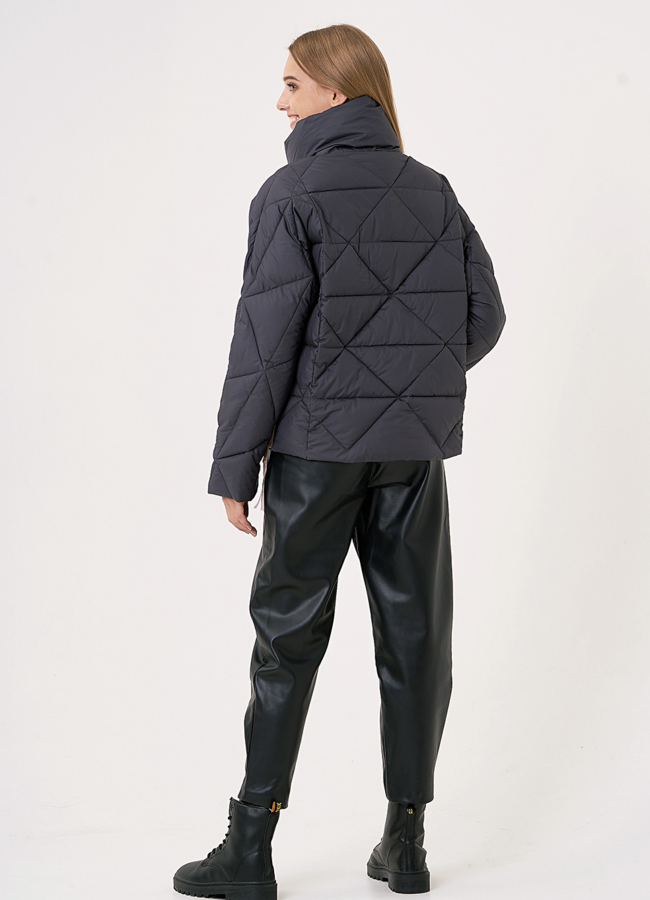 Укороченный пуховик на молнии модель № 110138 в рассрочку