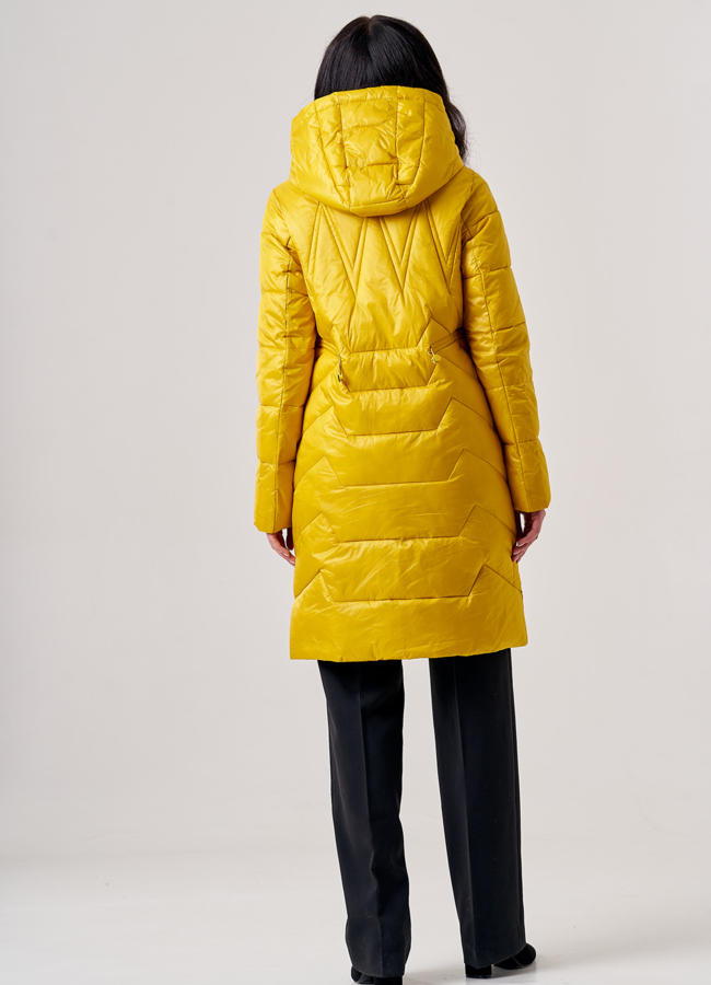 Полупальто женское желтого цвета модель № 20600 универмаг малина