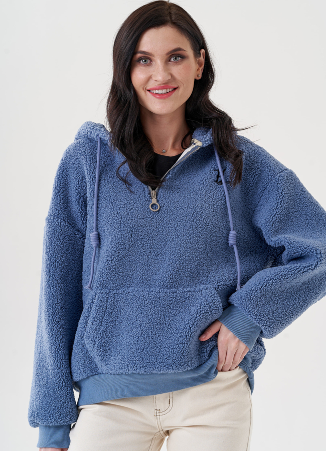 Худи женское из искусственного меха  модель № 24458 меха малина