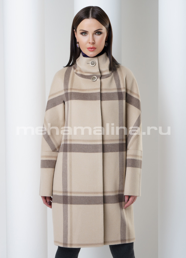 Пальто модель № BP-120 меха малина