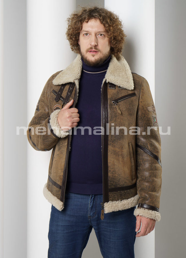 Дубленка пилот мужская  модель № DM-129 универмаг малина