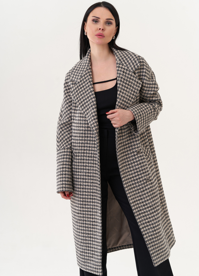 Пальто со съемным капюшоном модель № 25074 универмаг малина