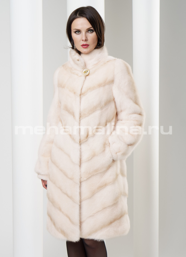 фото Светлая шуба из норки 2015 модель № S-186