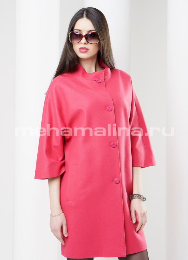 Пальто женское модель № BP-45 меха малина
