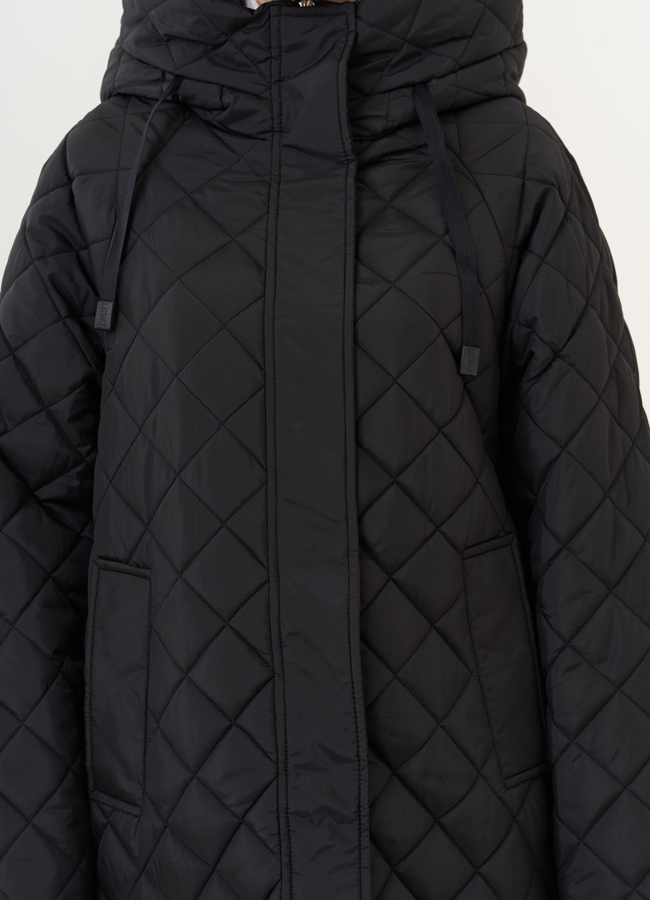 Стеганый пуховик с капюшоном модель № 25619 универмаг малина