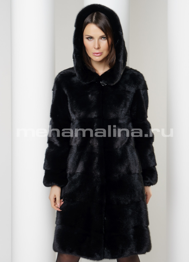 Норковая шуба поперечная модель № S-578 универмаг малина