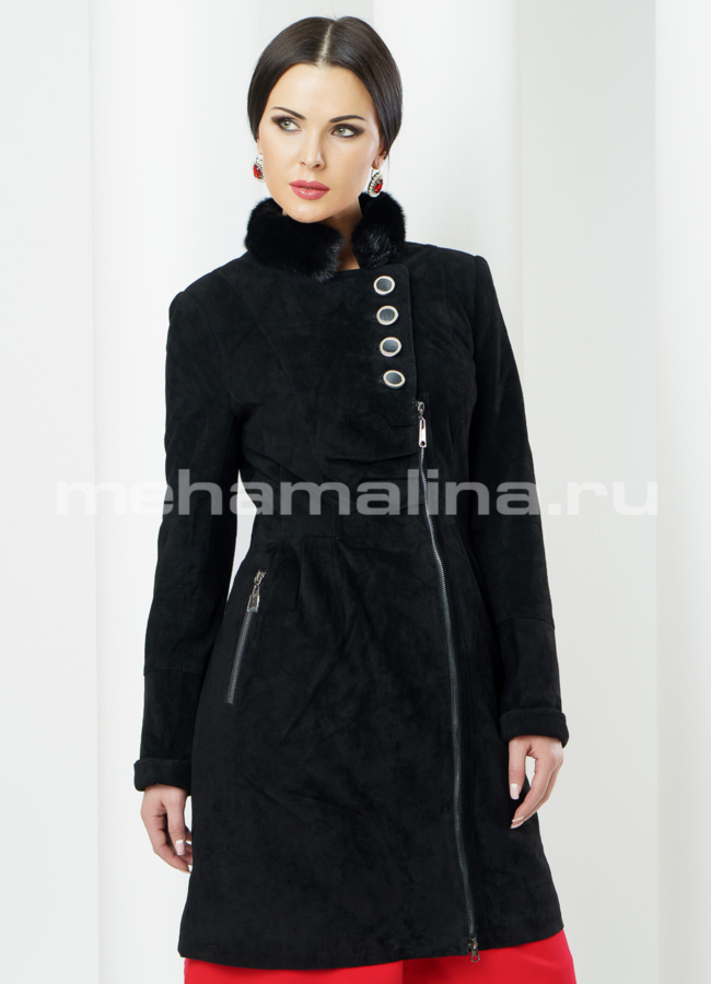 Замшевый плащ модель № K-288 в кредит