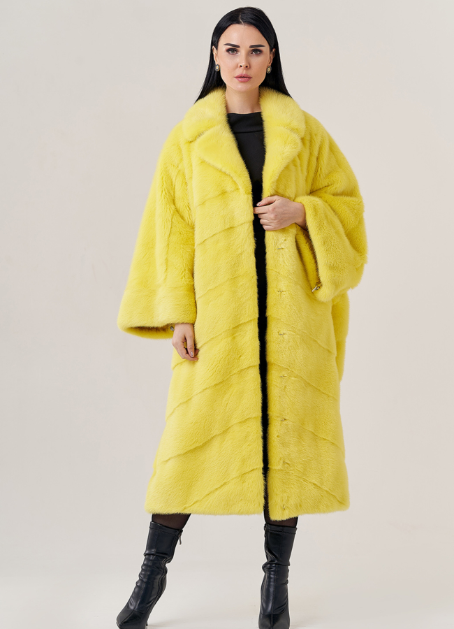 фото Женская норковая шуба с английским воротником  модель № 23817