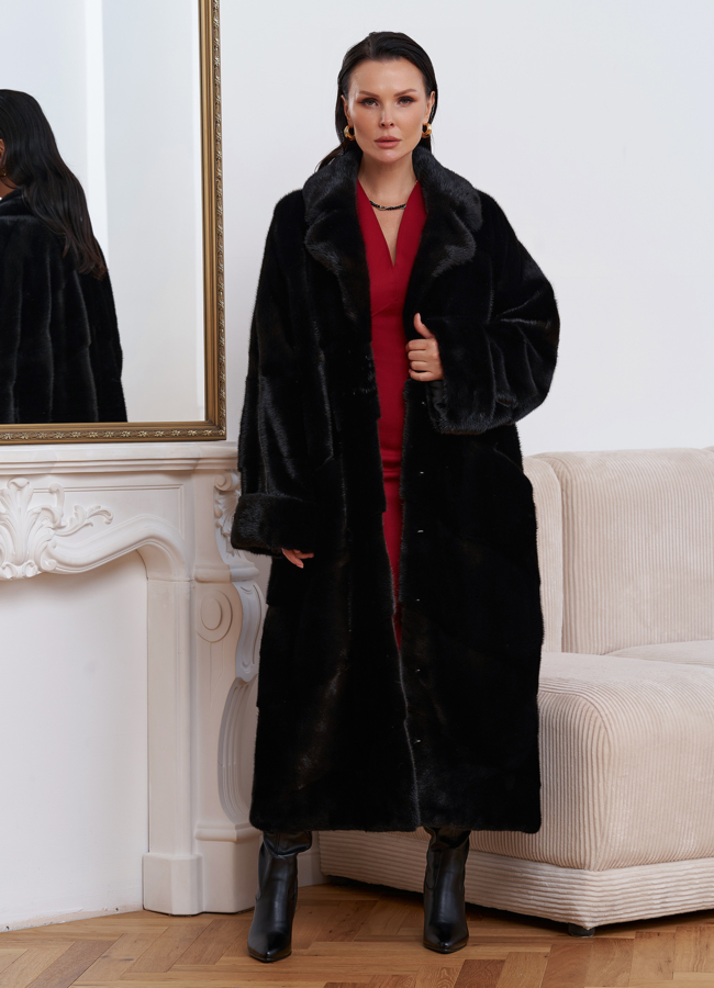 Женская длинная шуба из меха скандинавской норки модель № 27602 универмаг малина Женская длинная шуба из меха скандинавской норки модель № 27602 универмаг малина