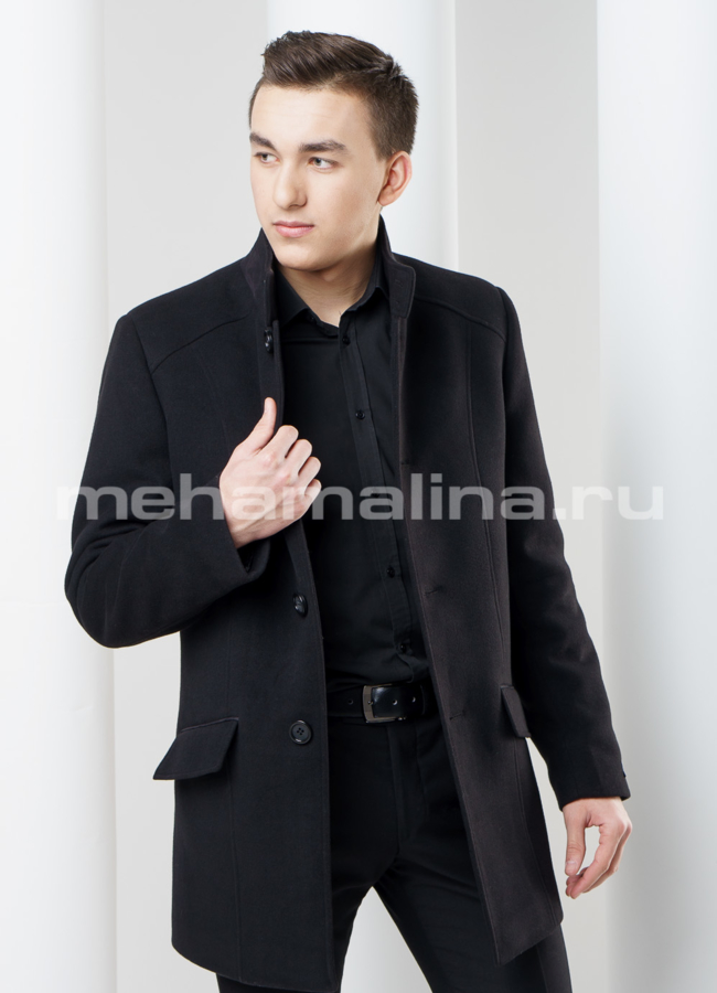 Мужское пальто модель № PM-2 меха малина