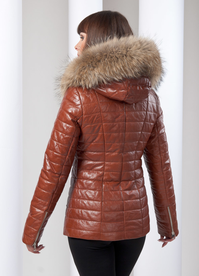 фото Кожаная куртка с мехом модель № K-58