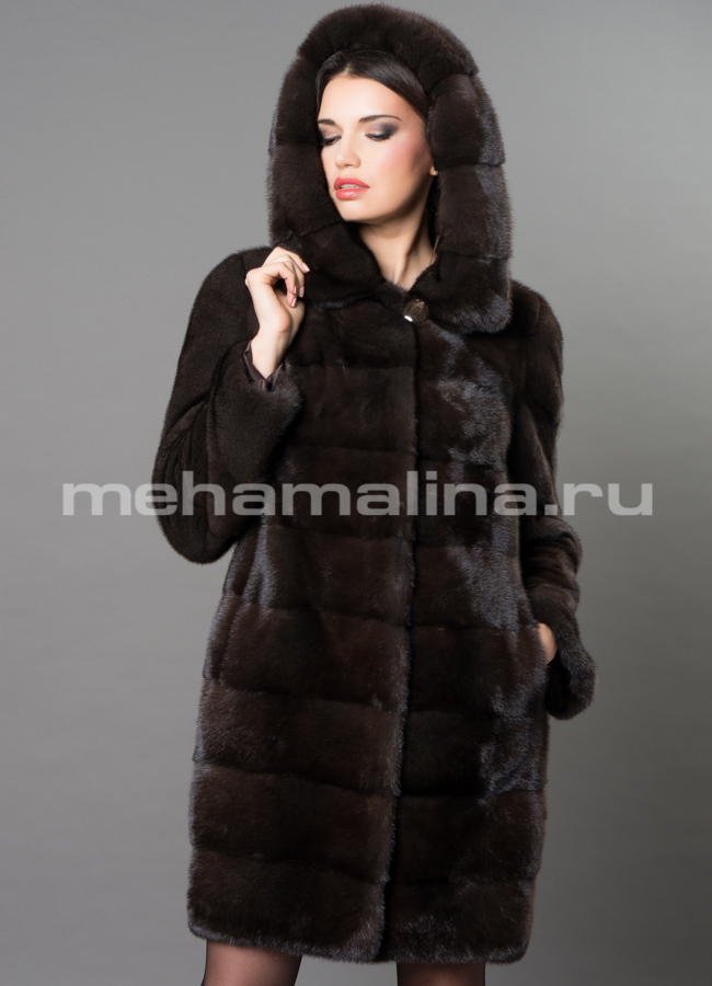 Норковая шуба модель № S-667 универмаг малина