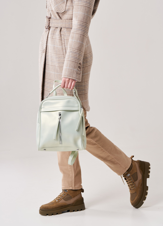 фото Рюкзак женский из эко кожи зеленого цвета модель № ZR 5816-3