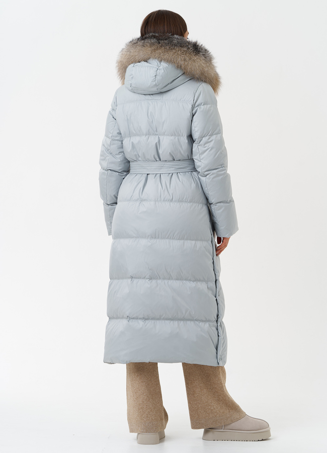 Пуховик с отделкой из меха песца модель № 28498 универмаг малина