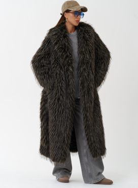 Шуба из эко меха под лису