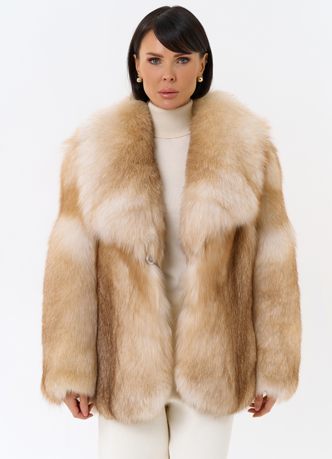 Куртка из лисы модель № 32014 универмаг малина