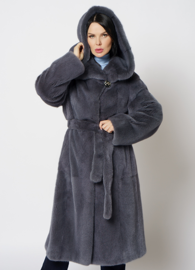 Шуба под пояс из скандинавской норки модель № S-512 в рассрочку