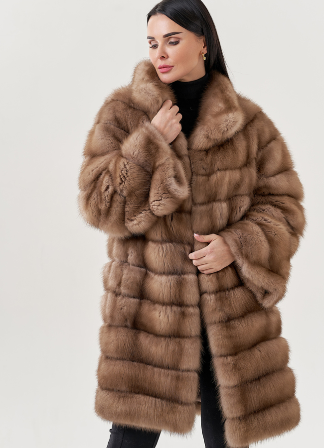 Шуба из куницы в цвете тор-тор модель № 77588 универмаг малина