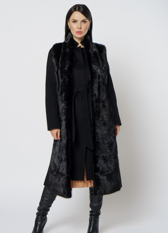 Пальто - жилет с мехом модель № 2300 универмаг малина