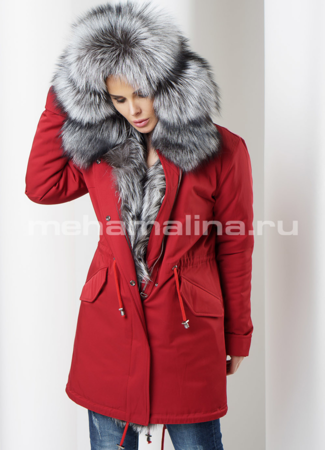 Парка с чернобуркой модель № П-167 универмаг малина